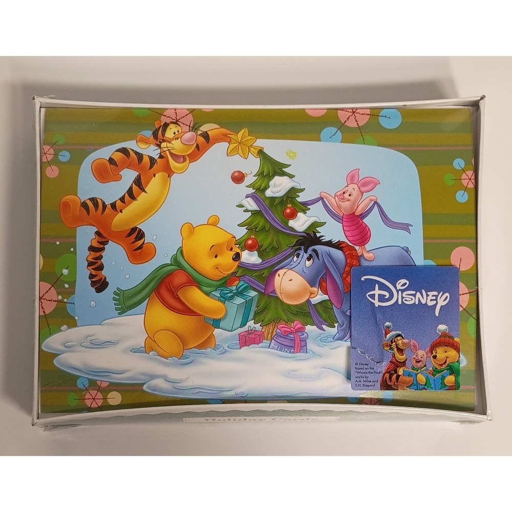 New Box Christmas Cards Envelopes 18ct, Winnie the Pooh, Piglet, Tigger, Eeyore